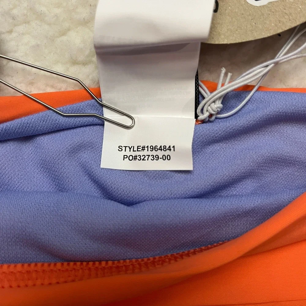 Prana Swim Bikini Bottom Womens XL Orange 1964841 Lahari Sun-Drenched Ruched NEW